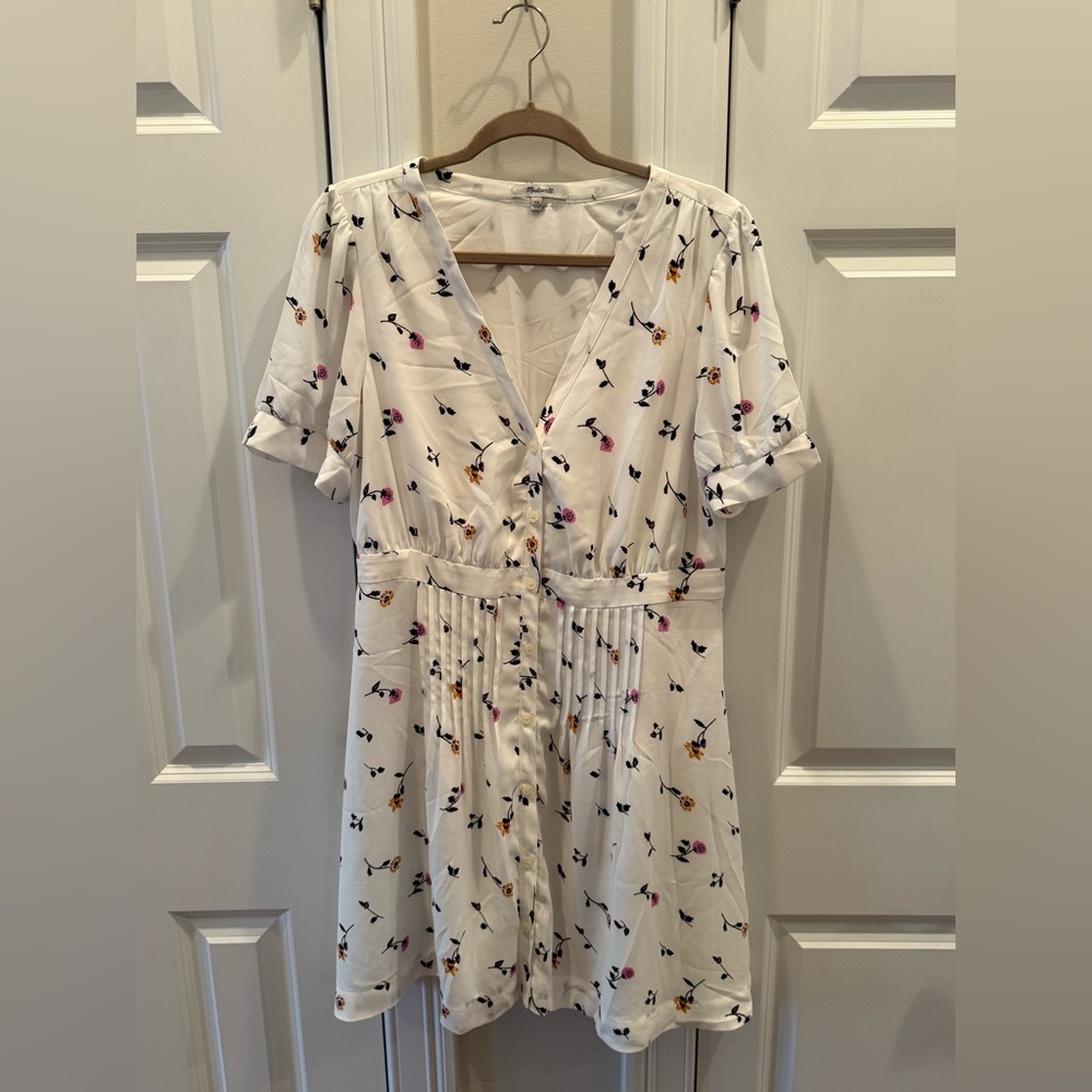 Madewell White Dress with Floral Accents